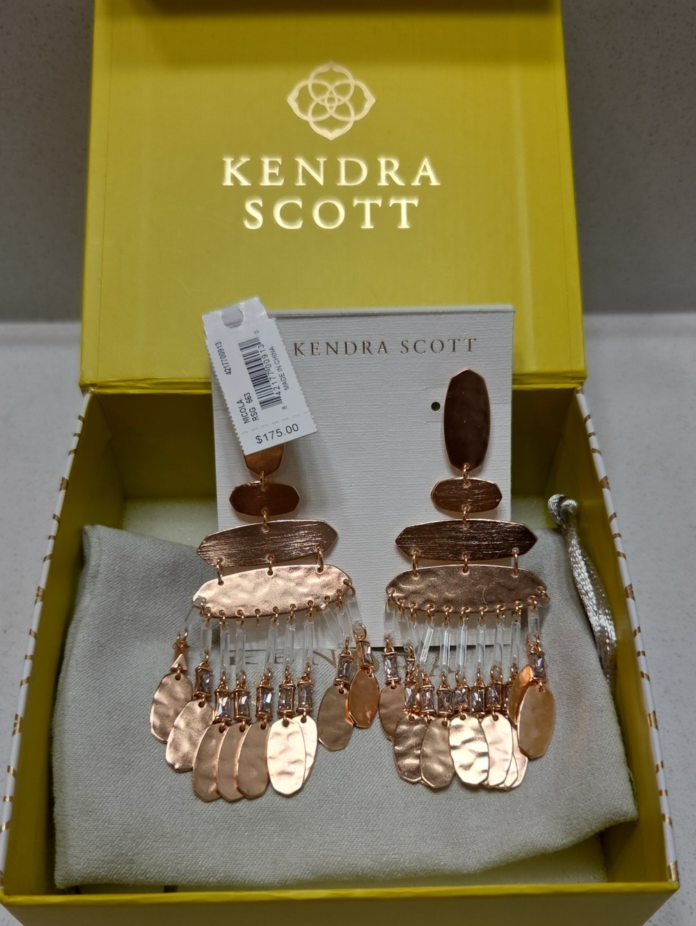 Kendra Scott Rose Gold Multi-Disc Chandelier Earrings